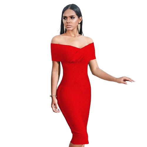 Bandage Dress Off Shoulder Midi Club