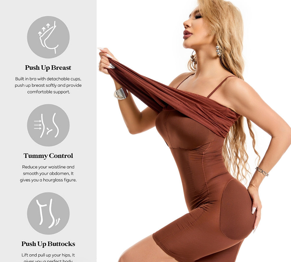 Jumpsuit Tummy Bodysuit Dress 2in1