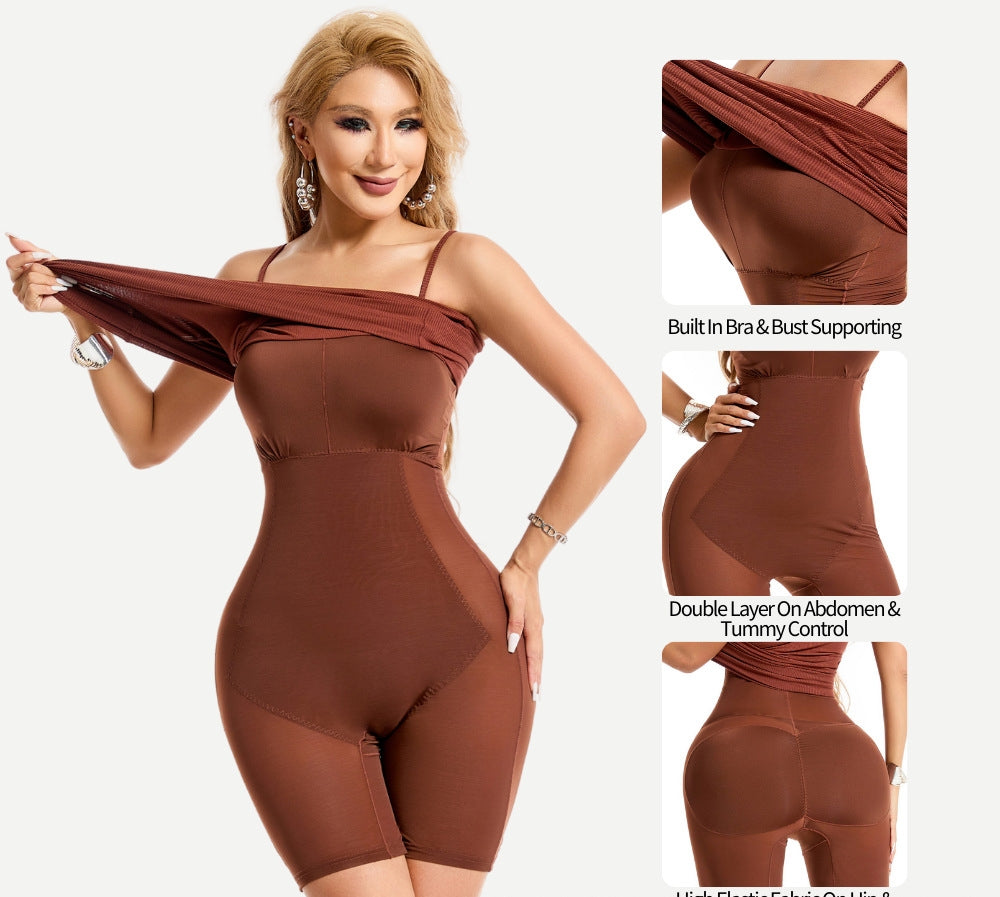 Jumpsuit Tummy Bodysuit Dress 2in1