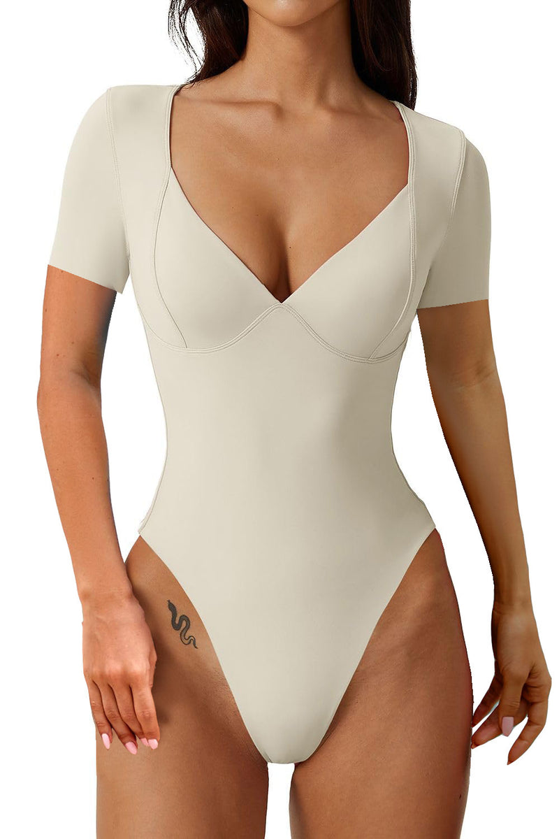 Short Sleeve Bodysuit V Neck Body Suits