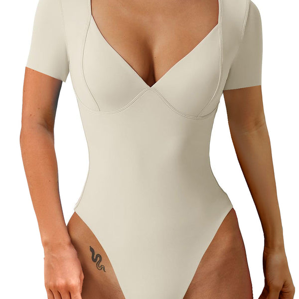 Short Sleeve Bodysuit V Neck Body Suits