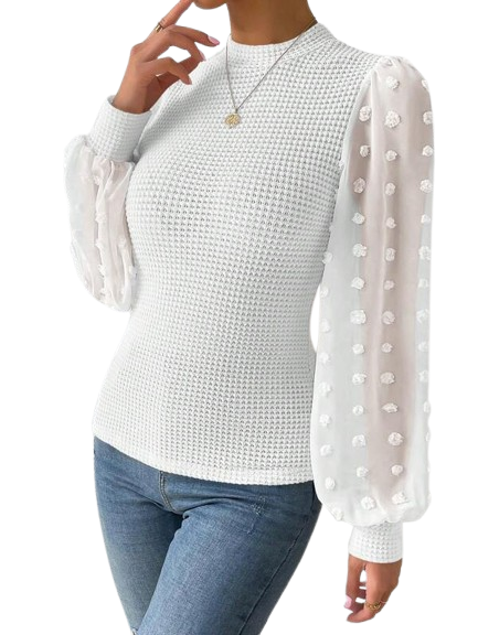 Knitwear Round Neck Stitching Long Sleeve